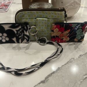 Vera Bradley Multicolor Floral and Geometric Wristlet Set